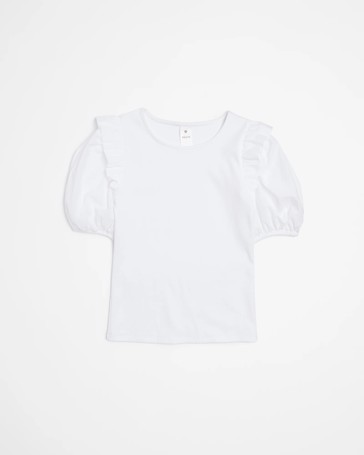 Puff Sleeve Rib T-shirt