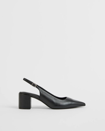 Womens Genuine Leather Point Block Heel - Daria