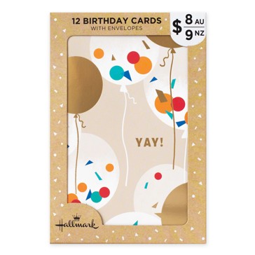 12 Pack Hallmark Birthday Cards - Balloons and Candles