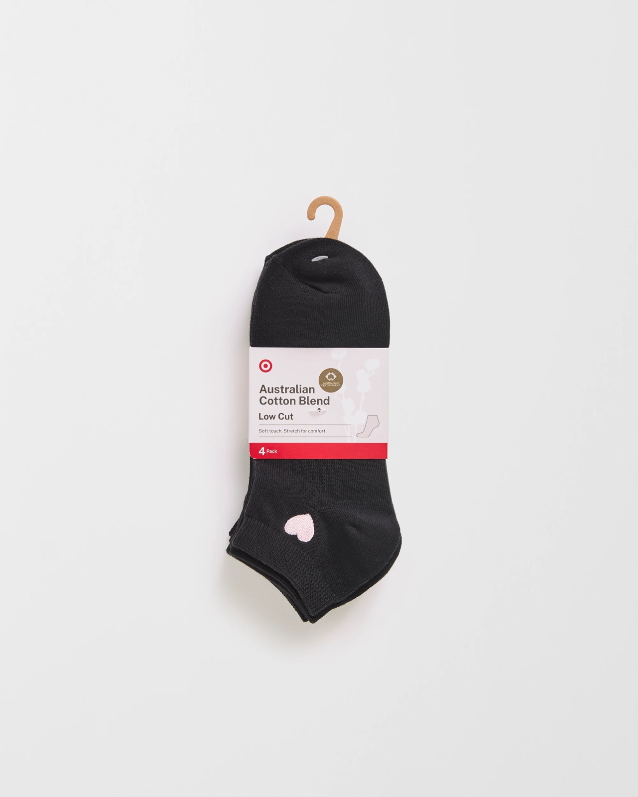 Australian Cotton Blend 4 Pack Low Cut Casual Socks - Black 3 of 3
