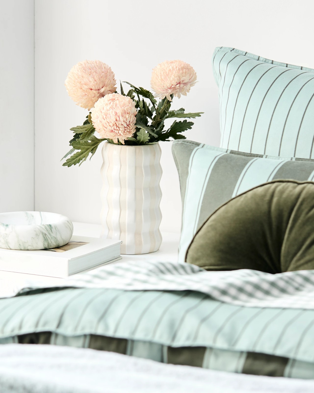 Rayne Stripe Stonewash Quilt Cover Set - Moss Green 5 of 6