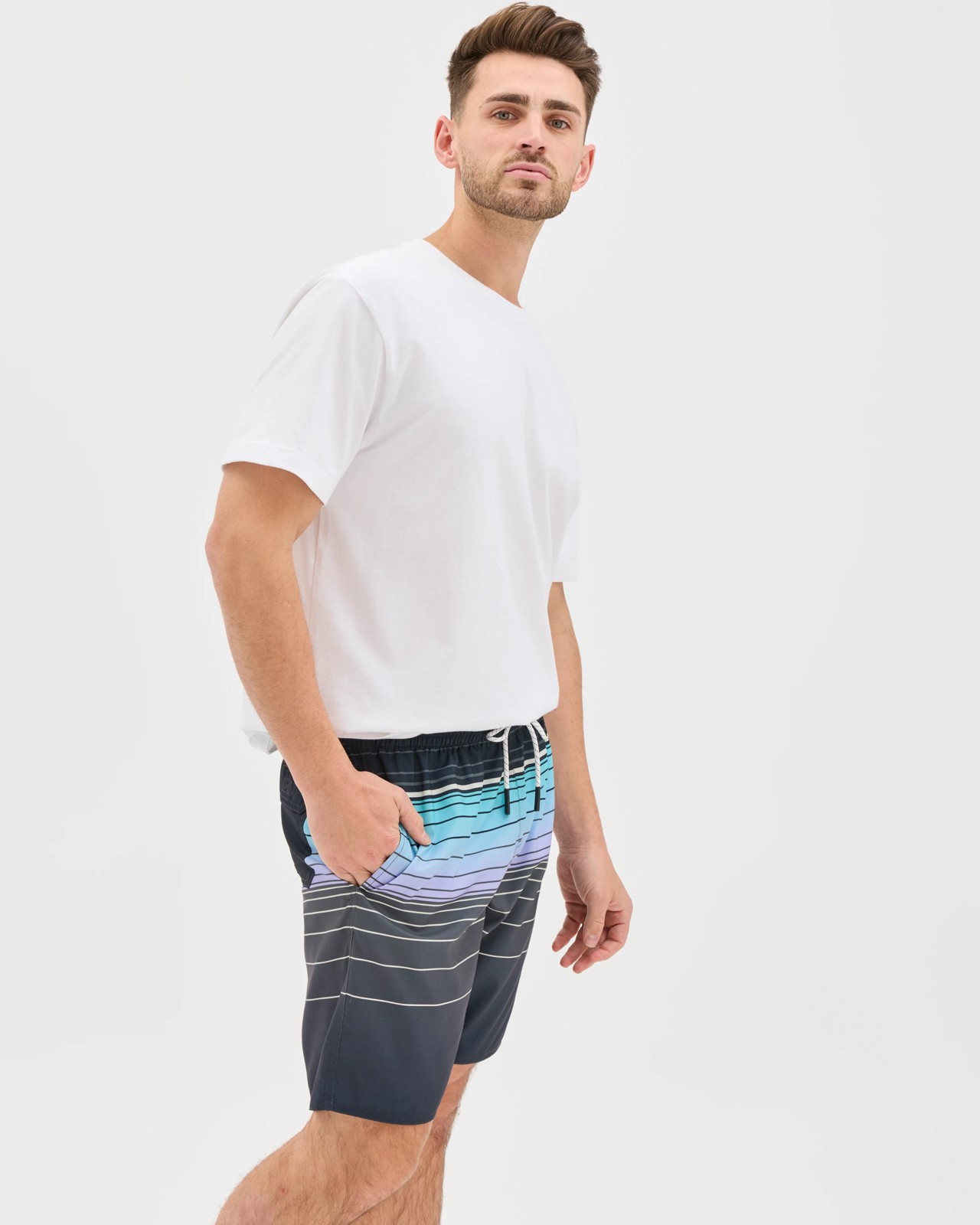 Panelled Swim Boardshorts - Aqua 4 of 5