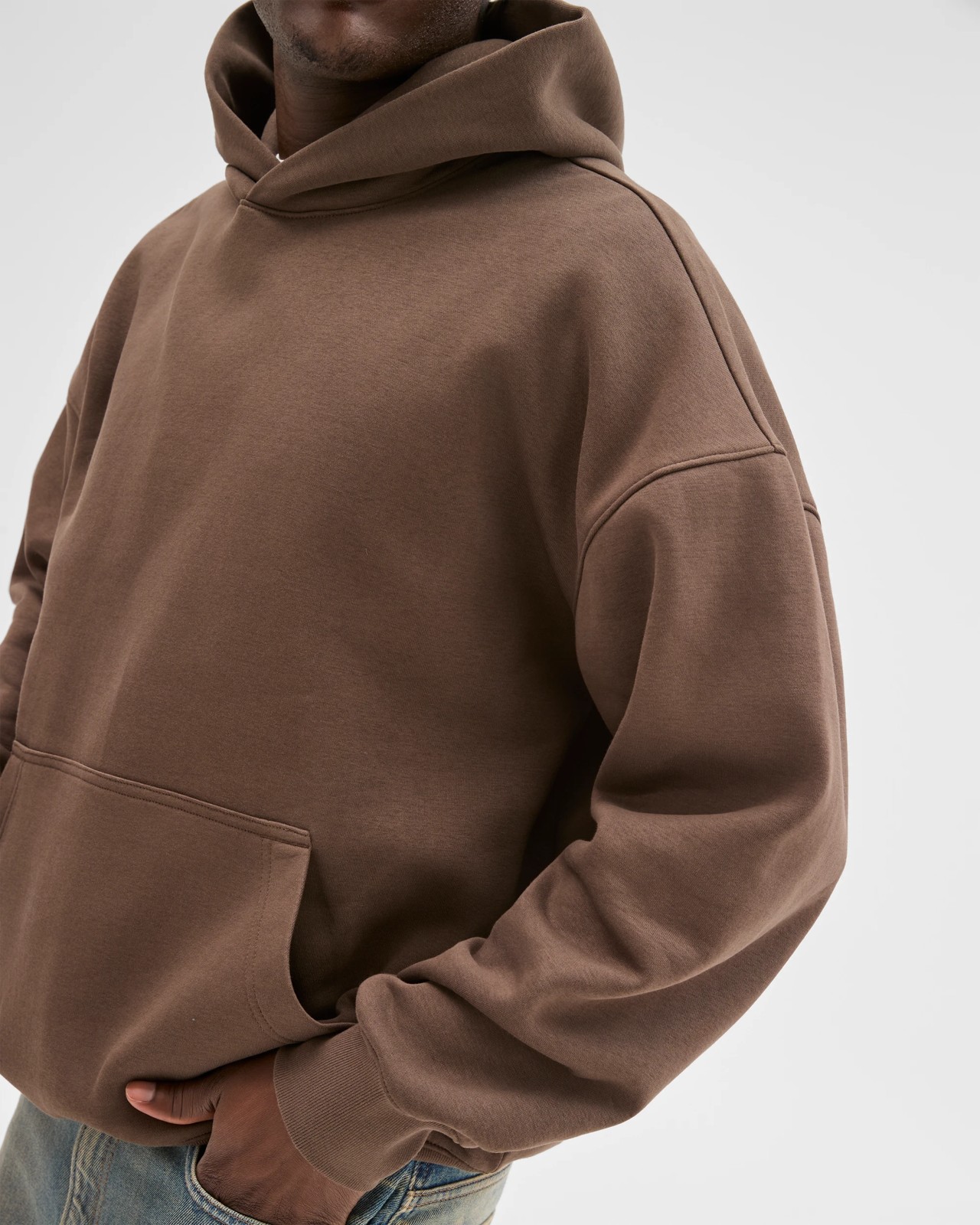 Commons Australian Cotton Blend Heavyweight Oversized Hoodie - Chocolate 5 of 5