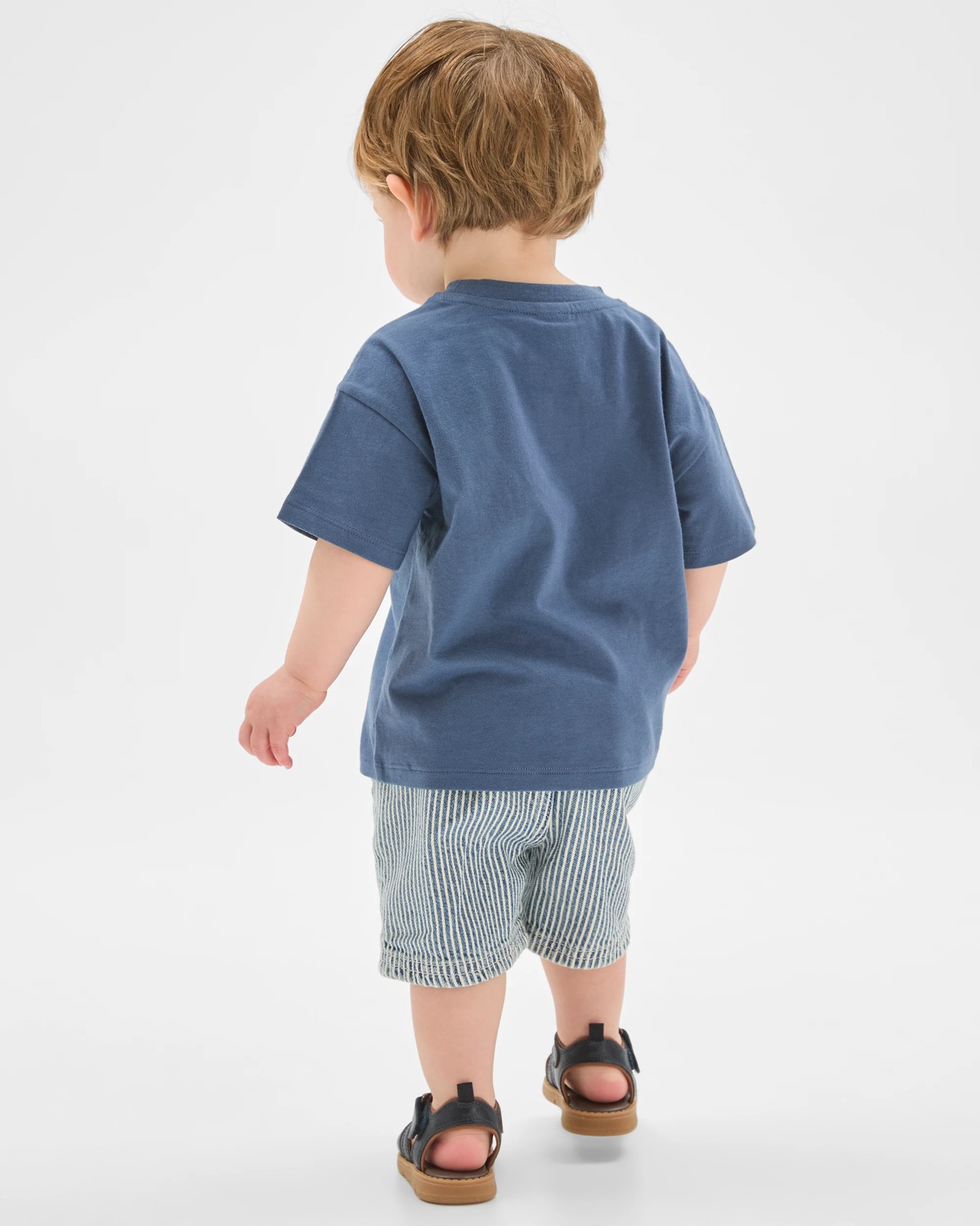 Baby Organic Cotton 3 Pack Relaxed T-Shirts - Navy Stripe/White 4 of 5