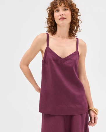 European Linen V-Neck Camisole