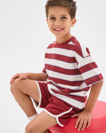 Australian Cotton Textured T-Shirt and Shorts 2 Piece Set