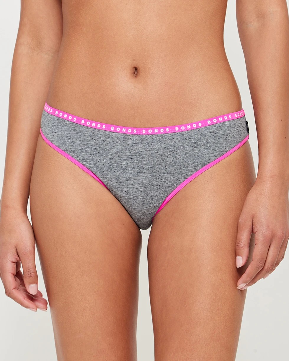 Hipster Bikini Briefs - Bonds - Grey Marle/Alberti Pink