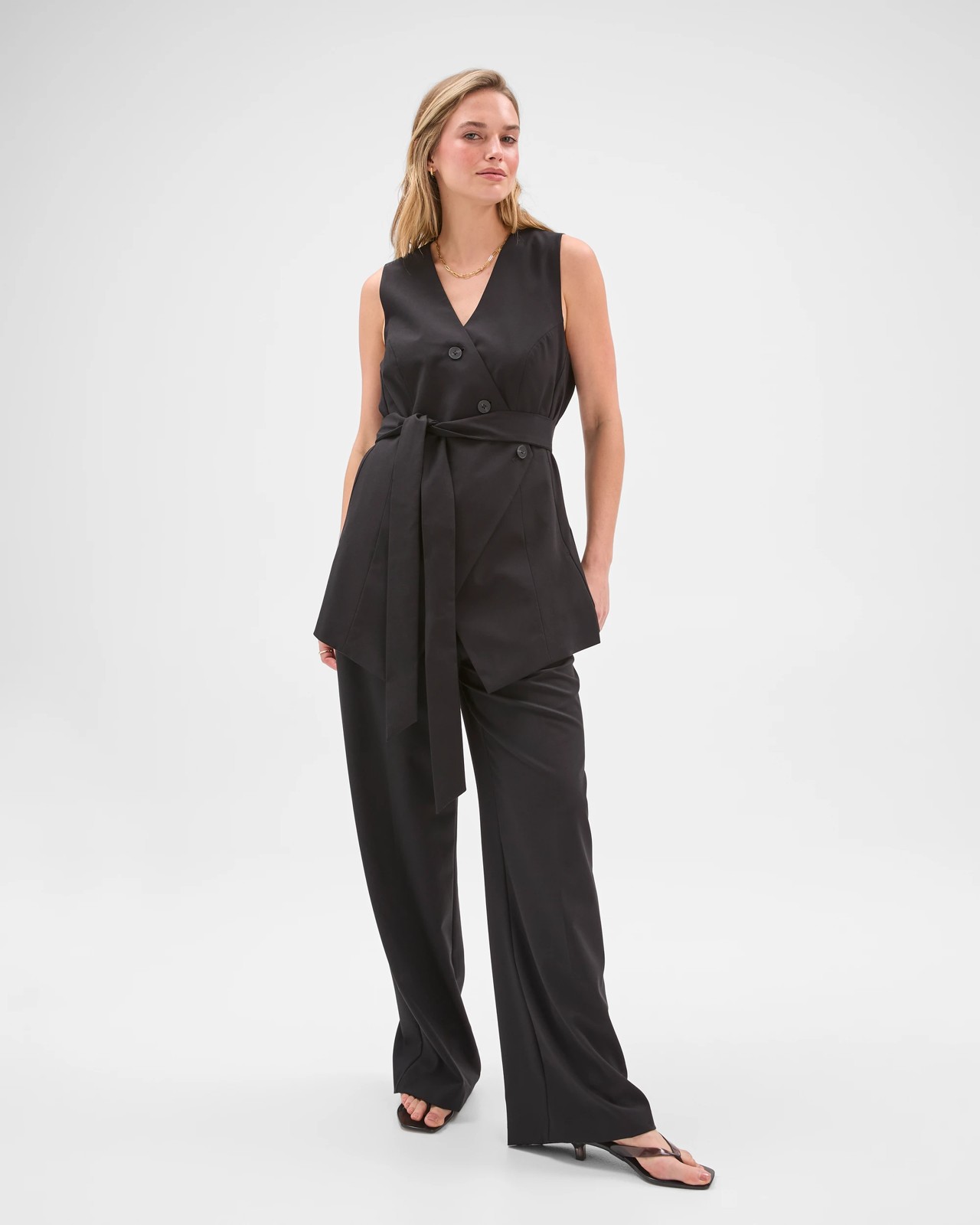 Lily Loves Asymmetric Vest - Black 2 of 5