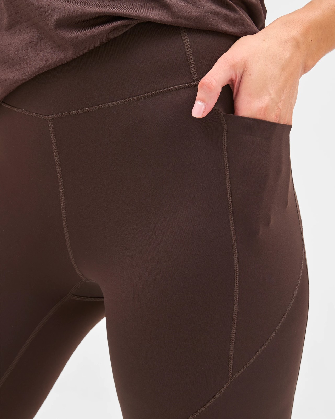 Active Infinity Sculpt Crop Length Tights - Cocoa 5 of 5