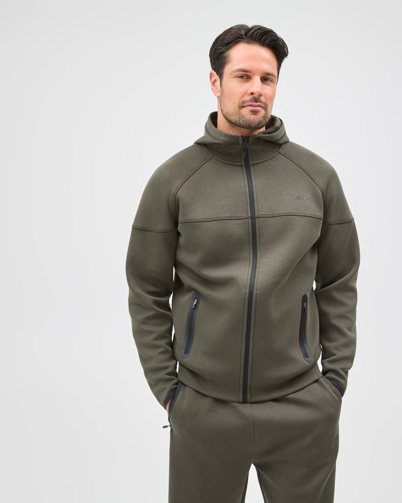 Active Australian Cotton Blend Tech Pullover Hoodie - Khaki 3 of 5