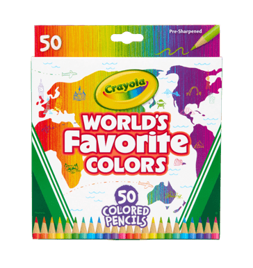Crayola 50 Pack World's Favourite Colours Coloured Pencils