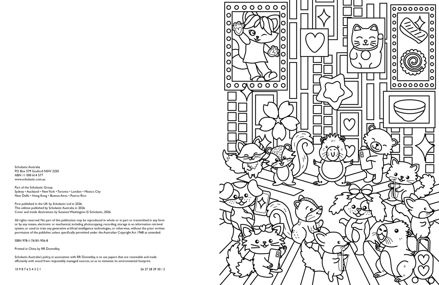 Cutie Colouring: Japan Cuties Cosy Colouring Book by Suzanne Washington - Book 2 of 3