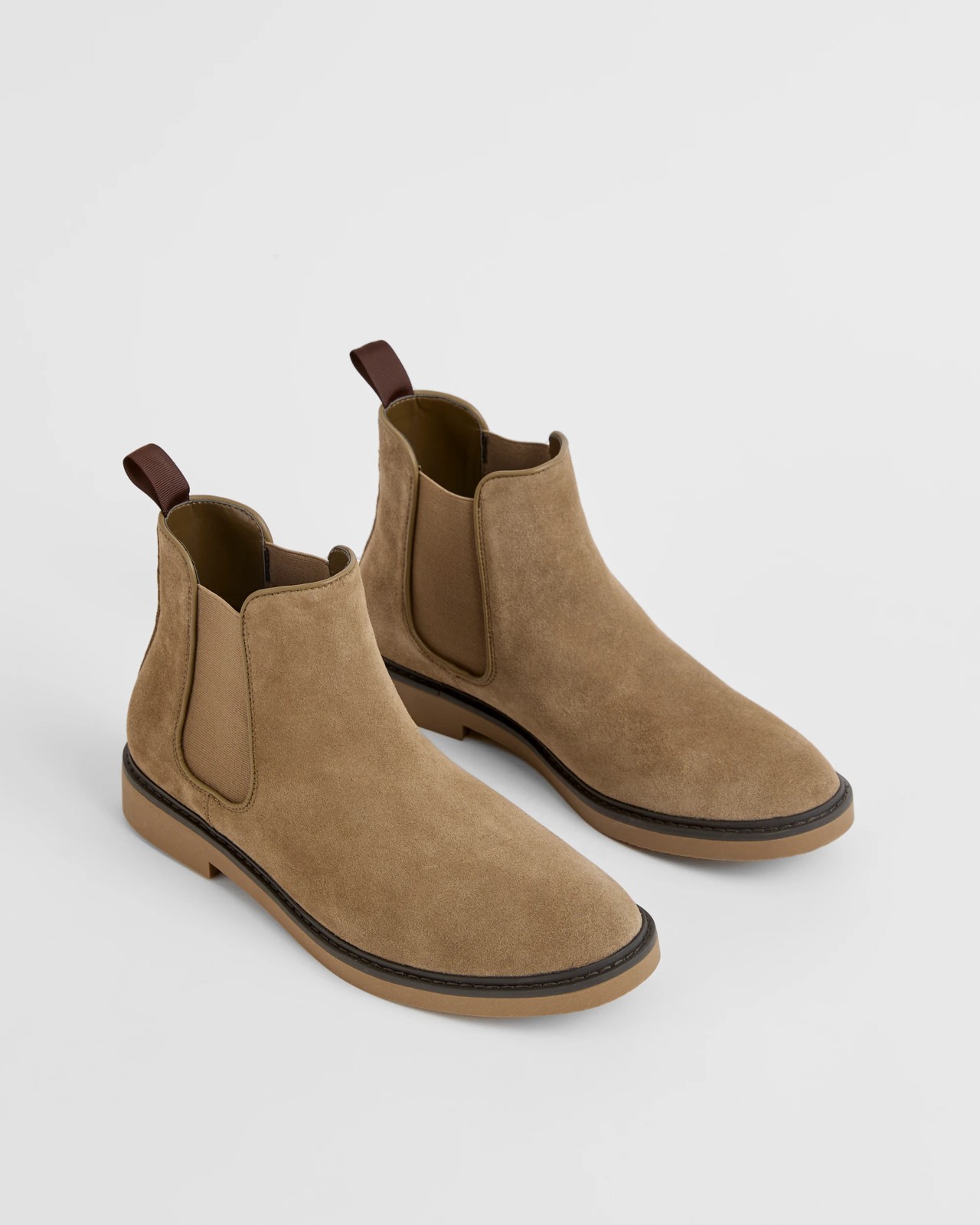 Genuine Leather and Suede Chunky Chelsea Boots - Jason - Taupe 2 of 3