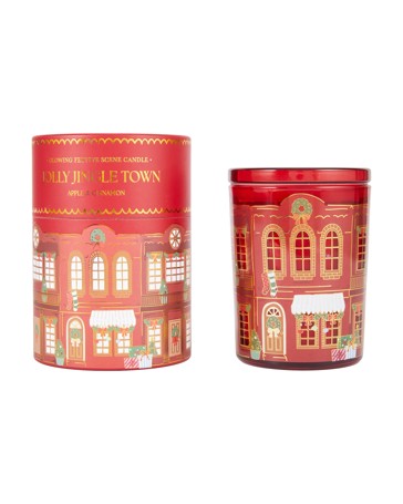 Anko Christmas Jolly Jingle Town Glowing Scene Candle