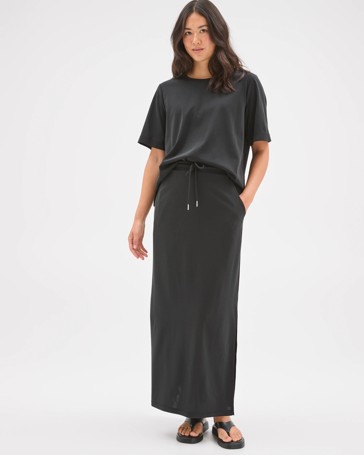 Relaxed Drape Maxi Skirt