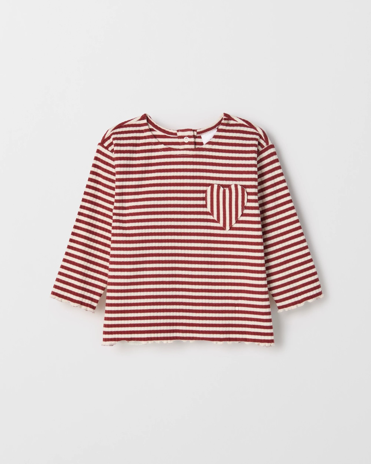 Baby Organic Cotton 2 Pack Long Sleeve Waffle & Rib T-Shirt - Cherries 3 of 4