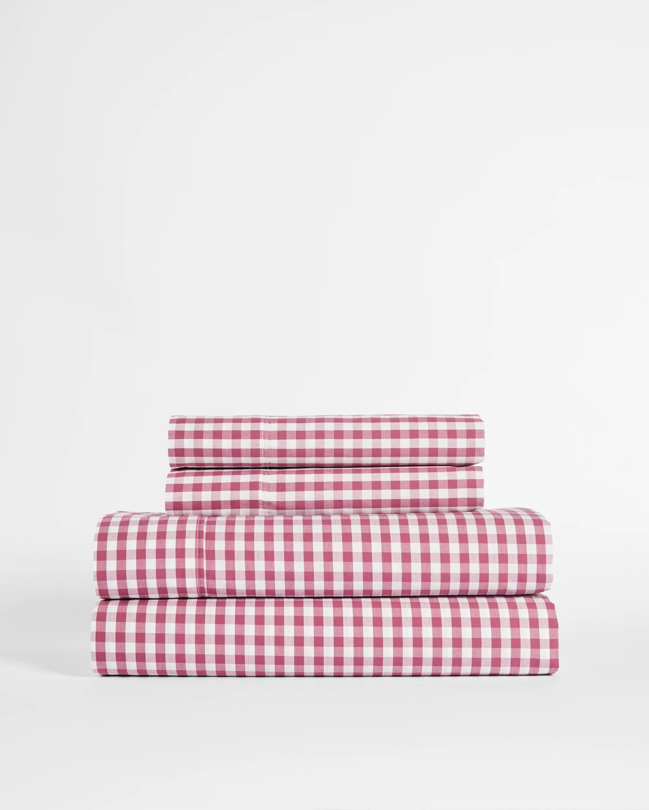 Gingham Australian Cotton Mix & Match Flat Sheet - Vintage Rose - QB 5 of 5