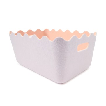 Two Tone Wave Felt Basket  Lilac - Anko