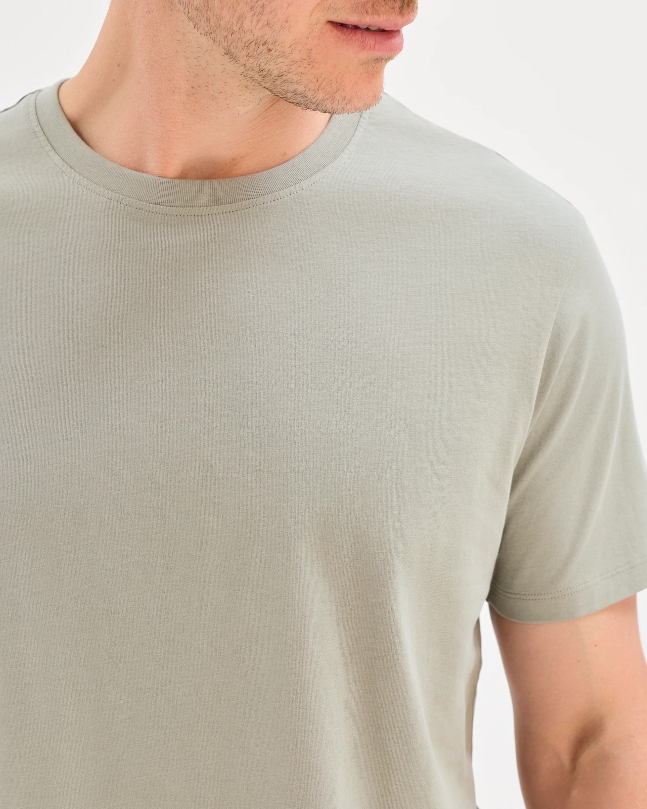 Australian Cotton Crew Neck T-Shirt - Forest Fog 4 of 6