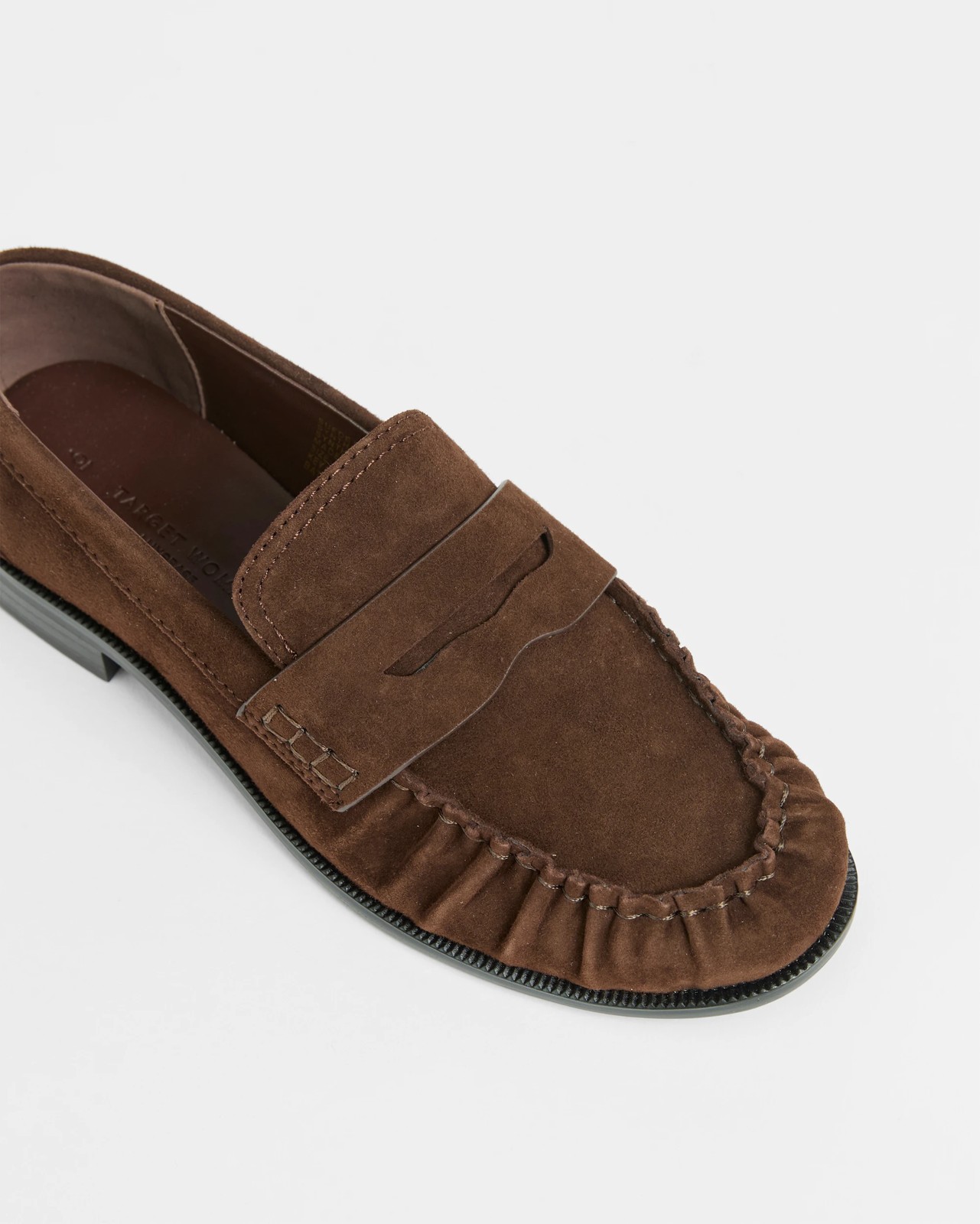 Genuine Leather Gathered Loafers - Chocolate 3 of 3