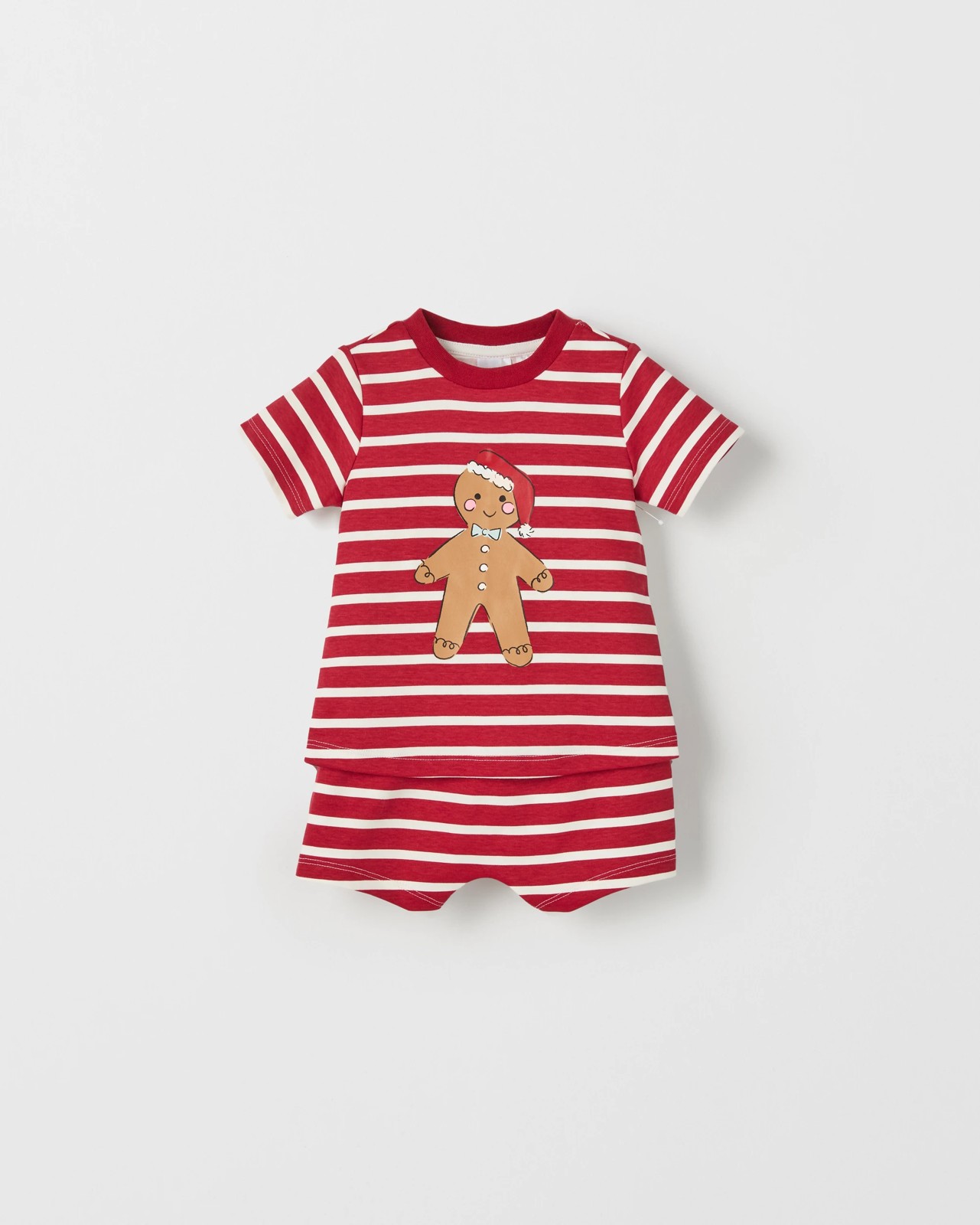 Christmas Interlock Pyjama Set - Red/White Gingerbread 5 of 5