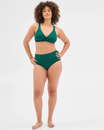 High Waisted Textured Bikini Briefs - Shape Your Body