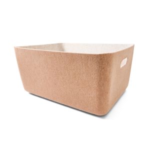Two Tone Flat Felt Basket, Beige - Anko