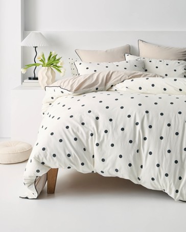 Arlo Polka Dot Stonewash Cotton Quilt Cover Set