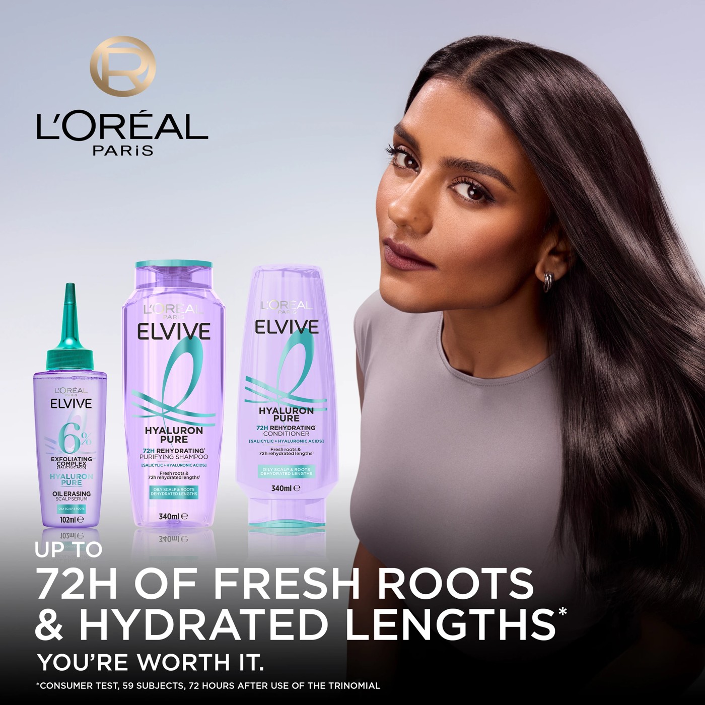 L'Oreal Paris Elvive Hyaluron Pure Conditioner 340ml - Salicylic Acid & Hyaluronic Acid 2 of 5
