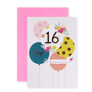 Connections from Hallmark 16th Birthday Card - Yay! Birthday Wishes