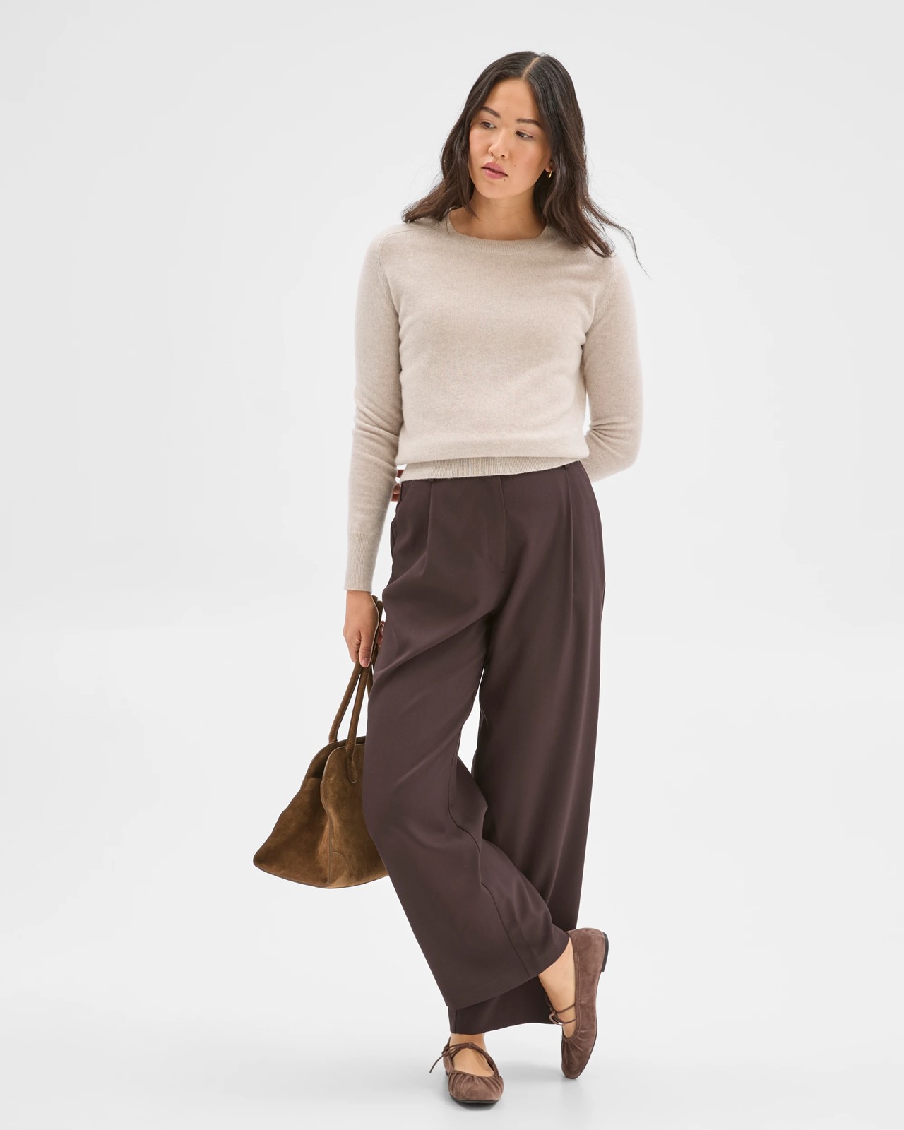 Preview Cashmere Crew Neck Jumper - Oatmarle 2 of 5