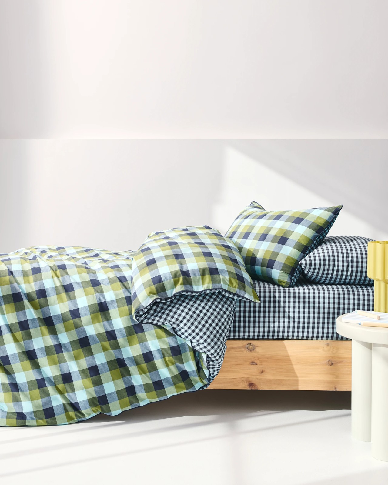 Grayson Gingham Cotton Piping Quilt Cover Set 2 of 5