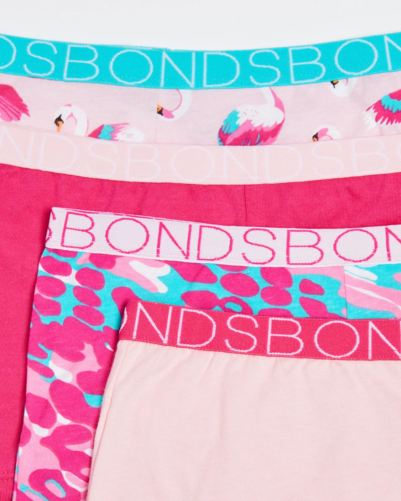 Bonds Girls 4 Pack Shortie - Pink Swan
