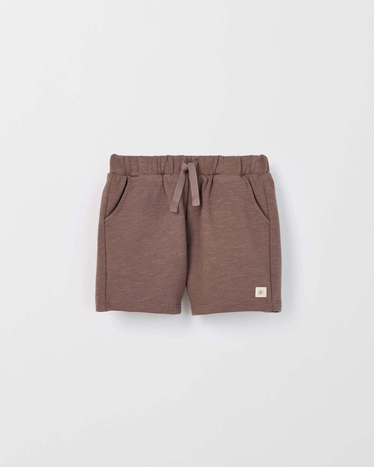 Baby Organic Cotton French Terry Shorts - Iron Brown 4 of 5