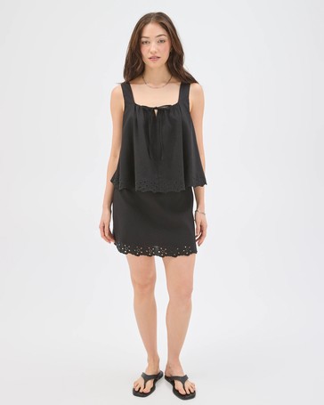 Lily Loves European Linen Blend Embroidered Cami