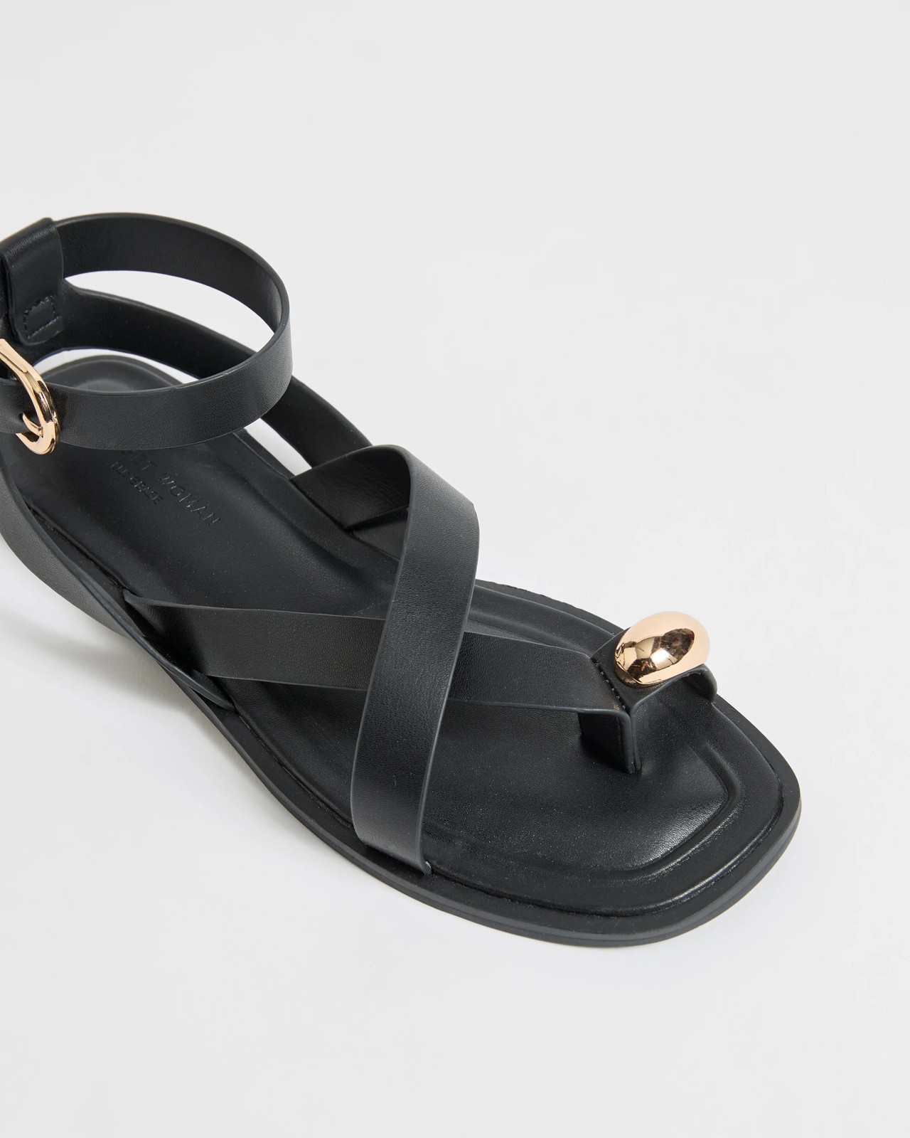 Chloe Toe Post Strappy Sandals - Black 3 of 3