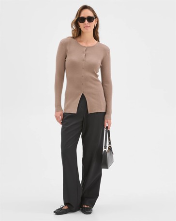 Preview Long Sleeve Button Detail Knit Top