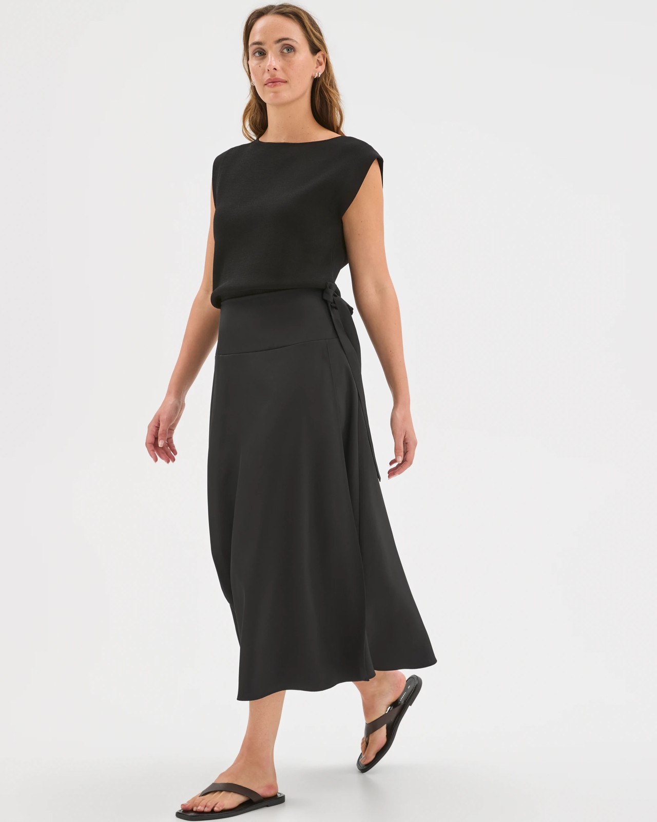 Preview Asymmetrical Wrap Midi Skirt 2 of 6