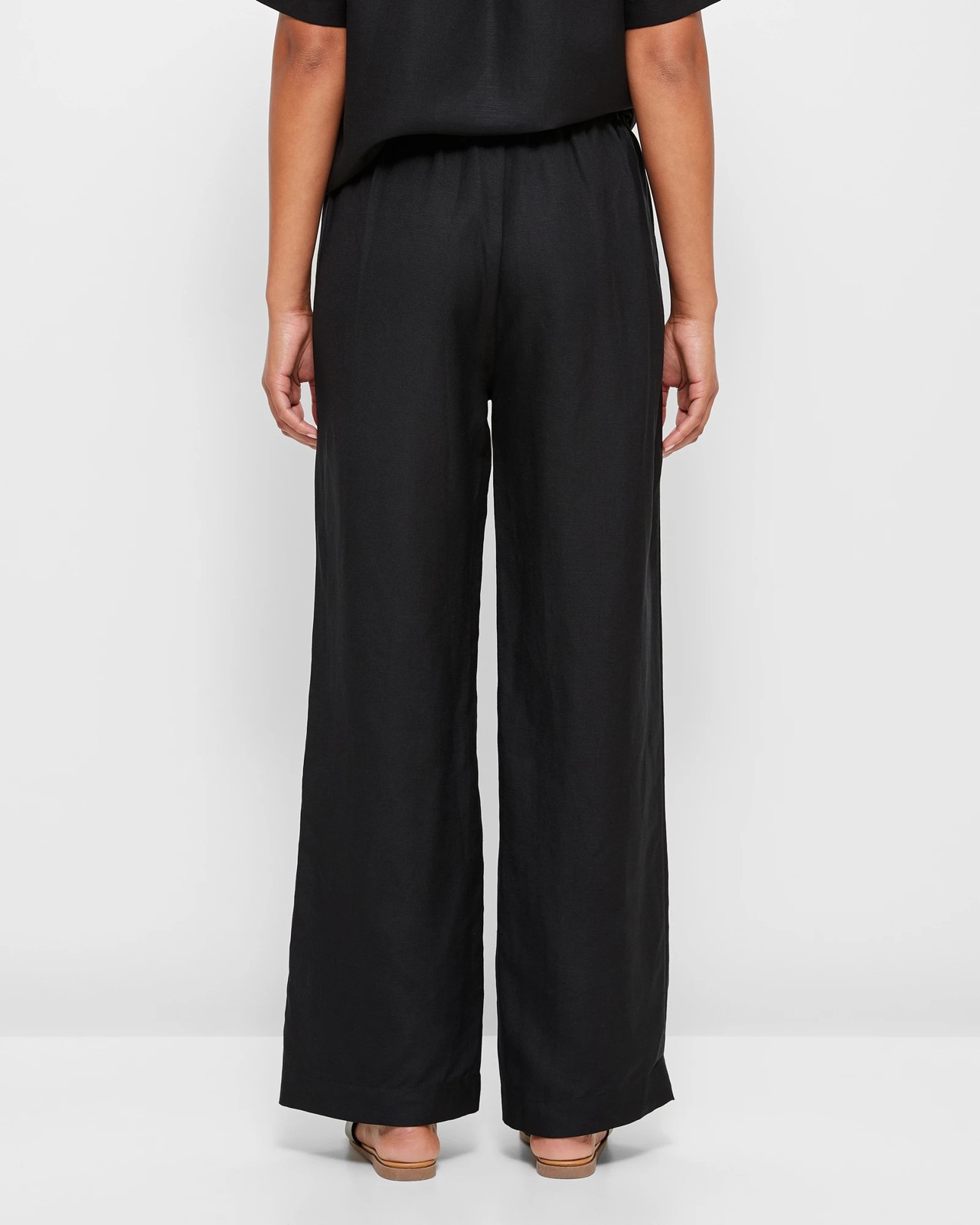 European Linen Blend Flat Wide Leg Pants - Preview | Target Australia