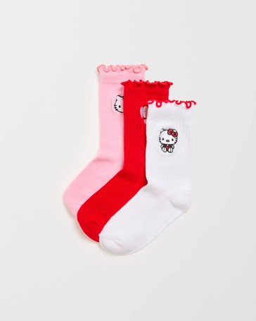 Licensed Hello Kitty 3 Pack Crew Socks