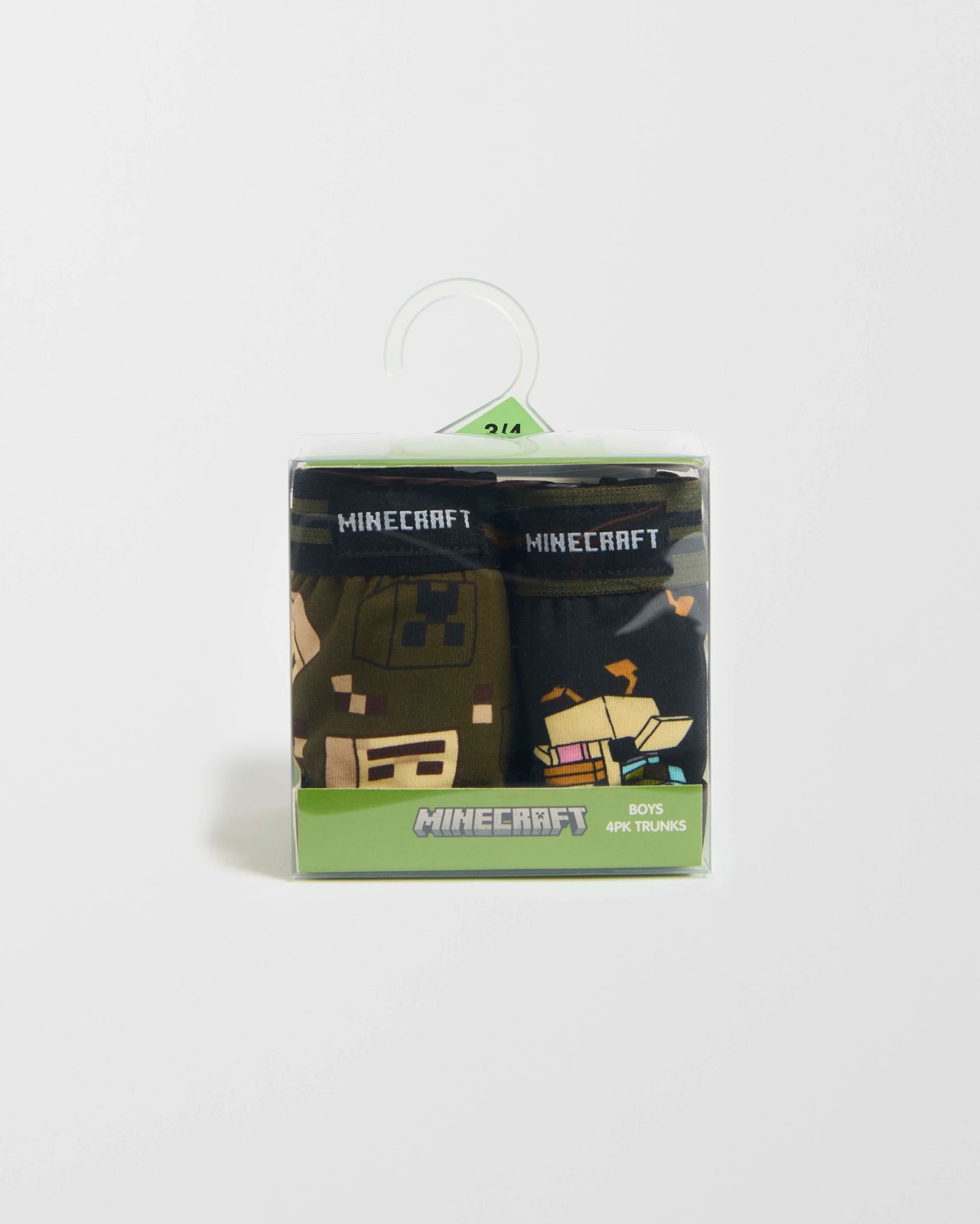Licensed Minecraft Australian Cotton 4 Pack Younger Boys Trunks 2 of 2