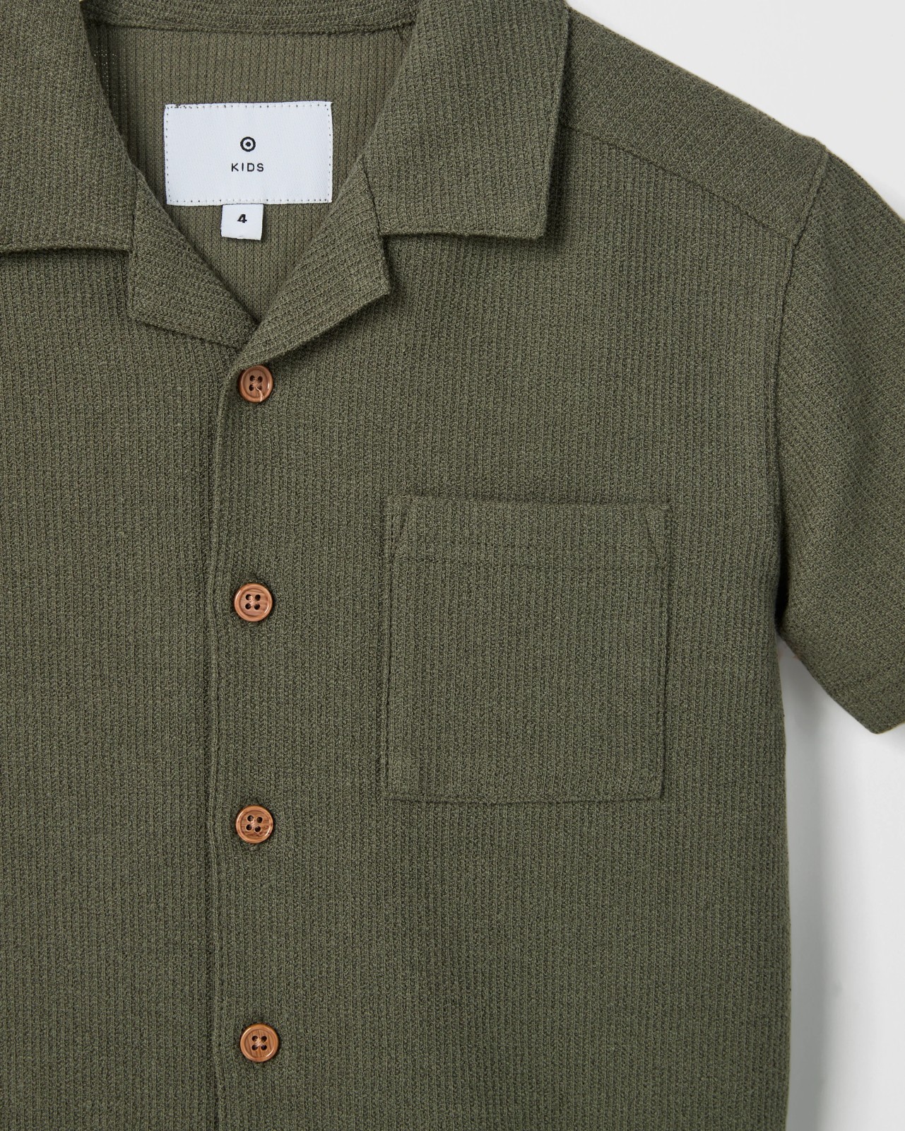 Short Sleeve Textured Shirt - Avocado 6 of 6