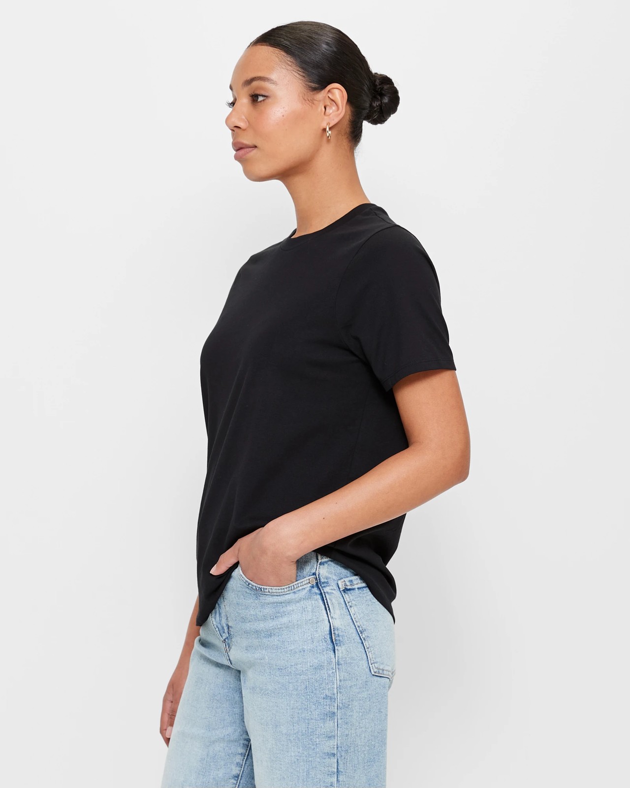 Australian Cotton Classic Crew Neck T-Shirt - Black | Target Australia