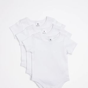 3 Pack Baby Organic Cotton Short Sleeve Bodysuits product image