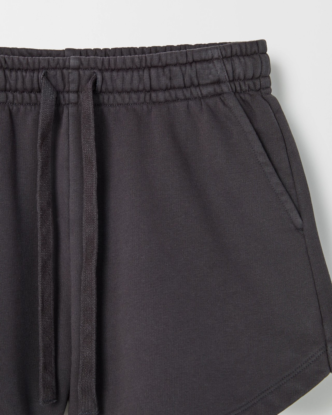 Australian Cotton Blend Curved Hem Fleece Shorts - Phantom Charcoal 6 of 6