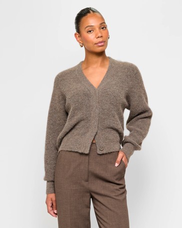 Long Sleeve Plush Balloon Cardigan - Preview