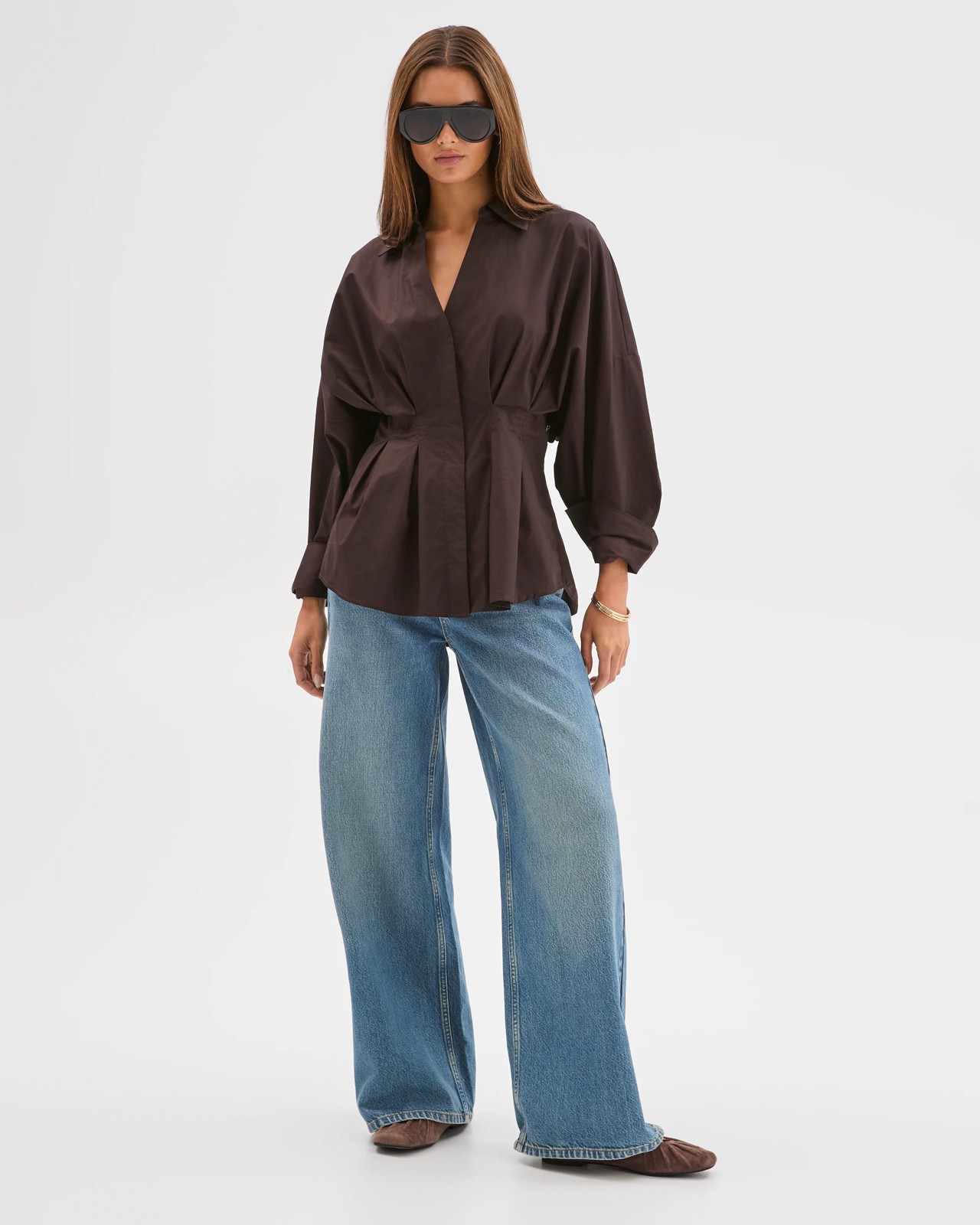 Lily Loves Australian Cotton Poplin Cinched Waist Shirt  2 of 6