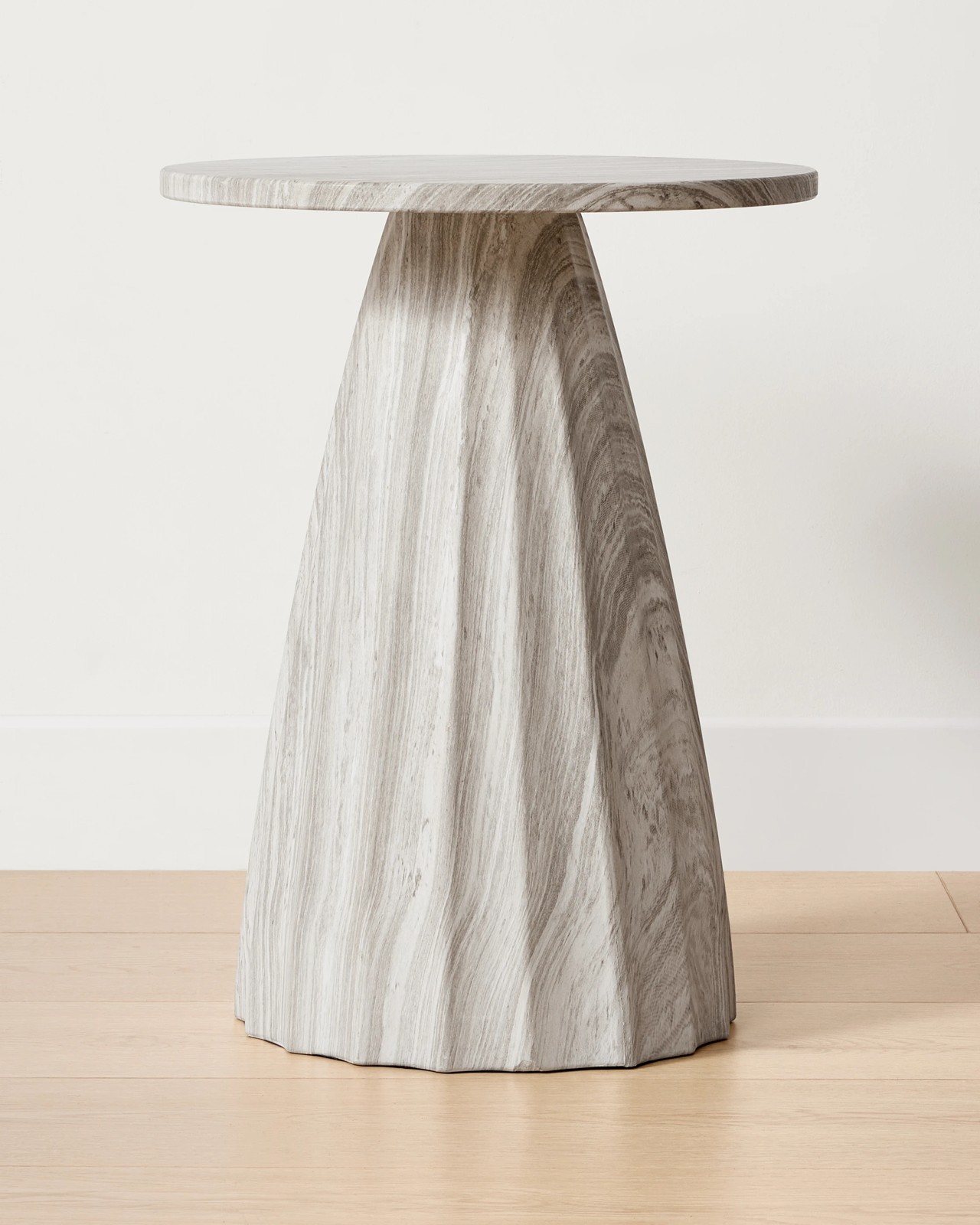 Anko Ribbed Stone Look Side Table 2 of 5