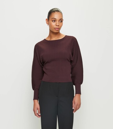Boat Neck Ribbed Top - Preview