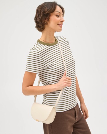 Genuine Leather Mini Saddle Crossbody Bag